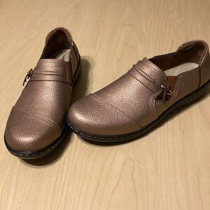 LAZYPOP Womens Comfort Loafers Size 9.5 Classic Casual Slip-On Shoes Copper